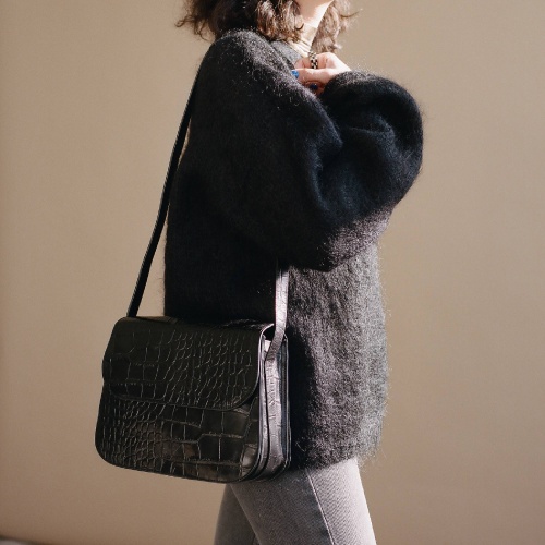 Doar Bag M, black croco | Balagan Studio