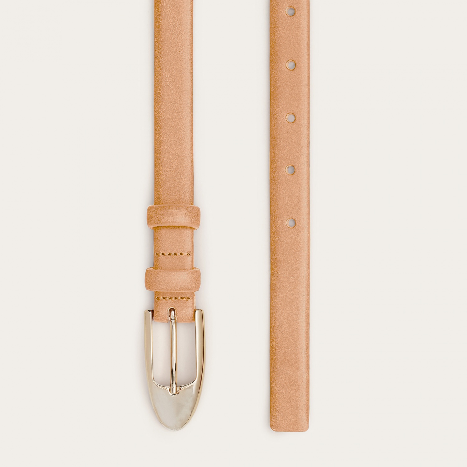  Thin belt with a buckle, natural-1 