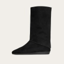 Sasha High Boots, black nubuck OUTLET