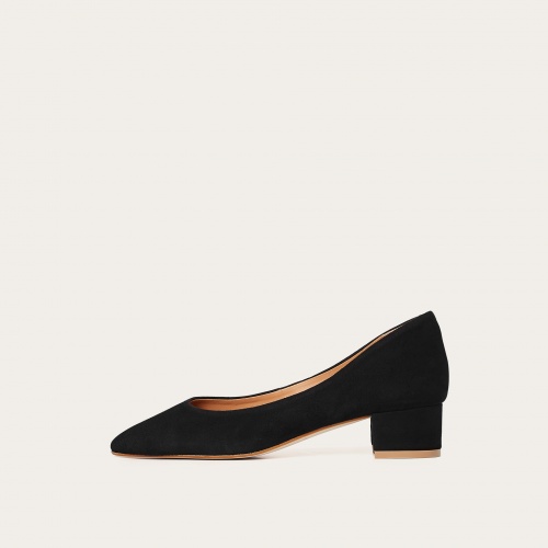 Migdal Low Heels, black suede OUTLET | Balagan Studio