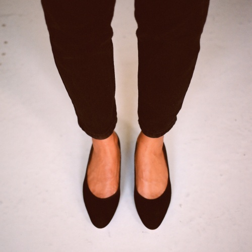 Migdal Low Heels, black suede OUTLET | Balagan Studio