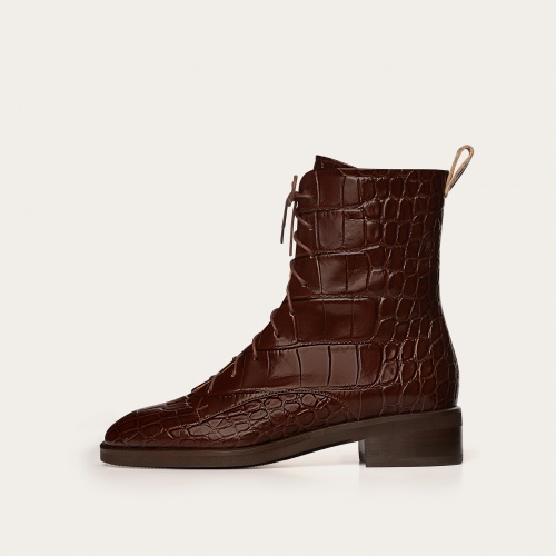 Tzava Boots, brown croco OUTLET | Balagan Studio