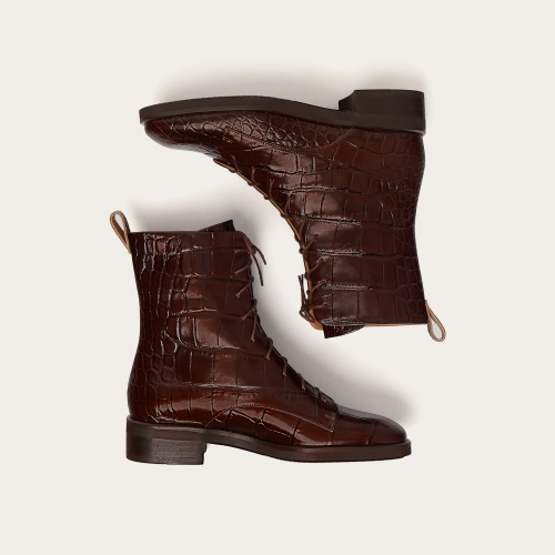 Tzava Boots, brown croco OUTLET | Balagan Studio
