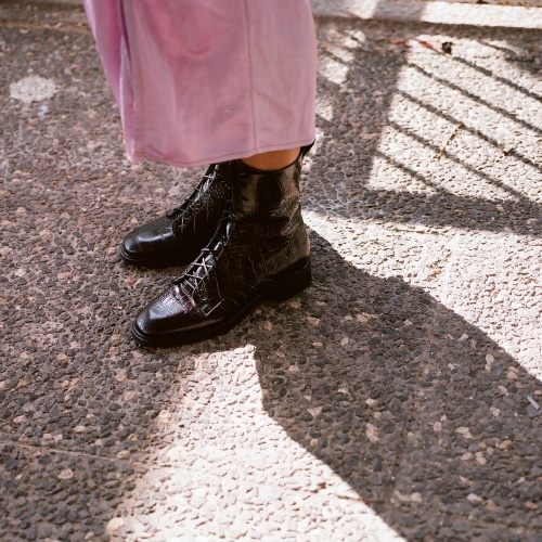 Tzava Boots, black croco OUTLET | Balagan Studio