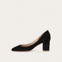 Migdal czółenka na wysokim obcasie, czarny zamsz