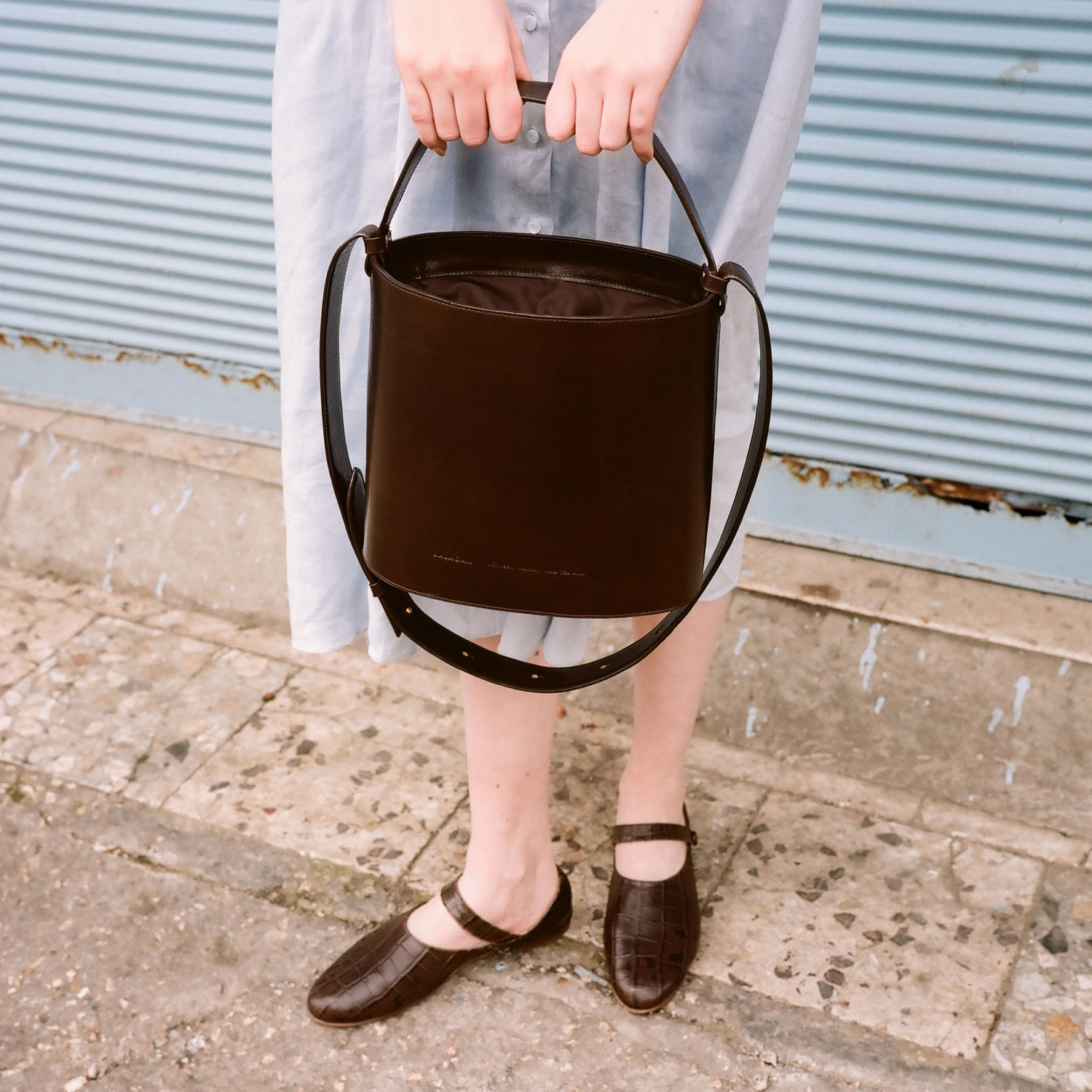 Champagne Bucket Bag, deep brown OUTLET Balagan Studio