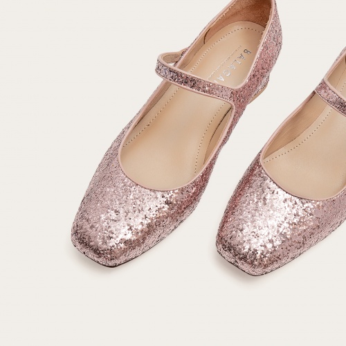 Dora Low Heels, pink glitter | Balagan Studio
