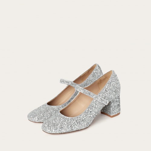 Dora High Heels, silver glitter | Balagan Studio