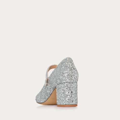 Dora High Heels, silver glitter | Balagan Studio