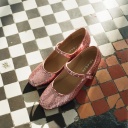  Dora High Heels, pink glitter-8 