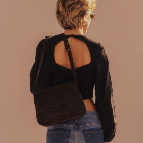 Doar Bag M, black croco | Balagan Studio