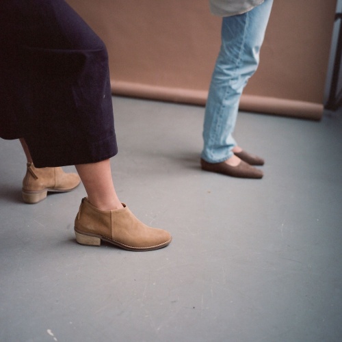 Lea botki, piaskowy welur | Balagan Studio