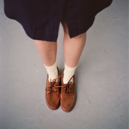 Tefer półbuty, rudy welur | Balagan Studio