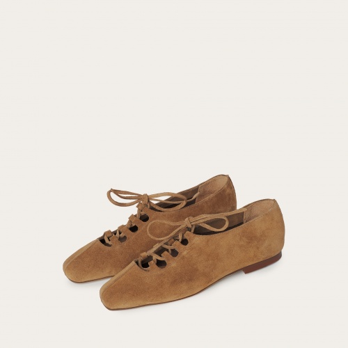 Roma Ballerina, caramel suede | Balagan Studio