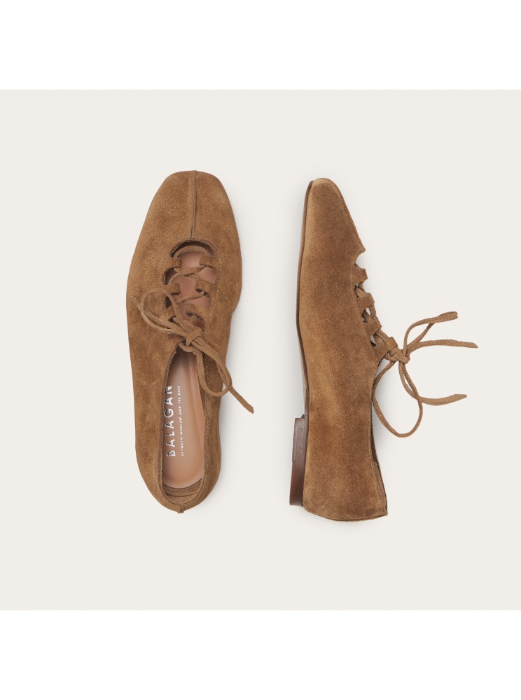 Roma Ballerina, caramel suede | Balagan Studio
