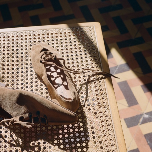 Roma Ballerina, caramel suede | Balagan Studio