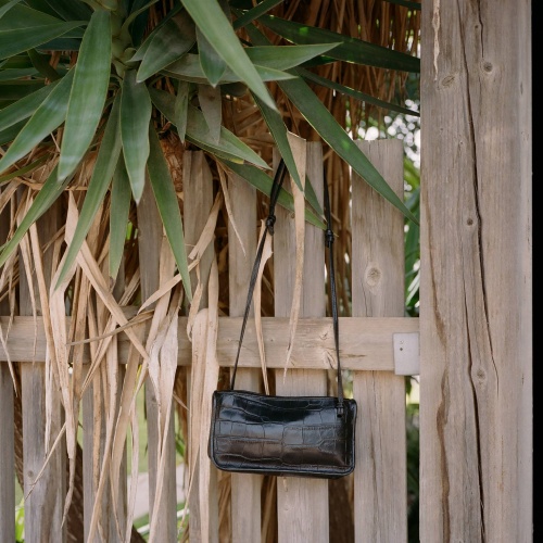 Suzanne Bag S, black croco | Balagan Studio