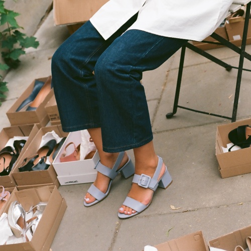 Rehava sandały, dżinsowy błękit | Balagan Studio