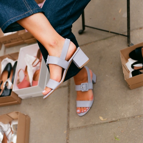 Rehava sandały, dżinsowy błękit | Balagan Studio