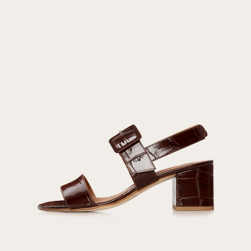 Rehava Sandals, brown croco
