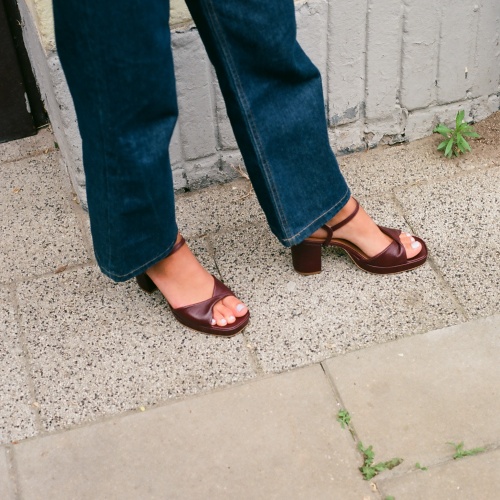 Bianca Sandals, aubergine | Balagan Studio