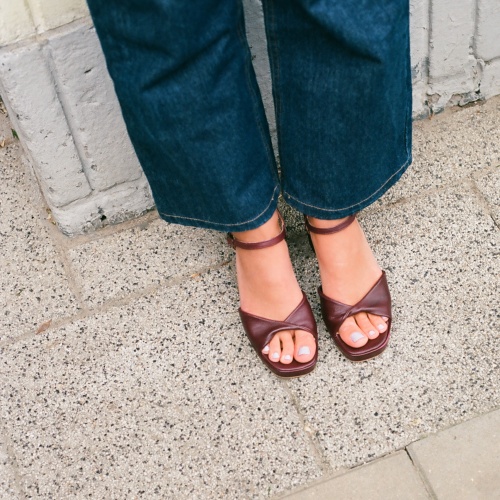 Bianca Sandals, aubergine | Balagan Studio