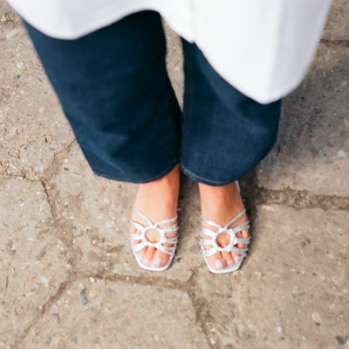 Amfi kitten Sandals, silver | Balagan Studio