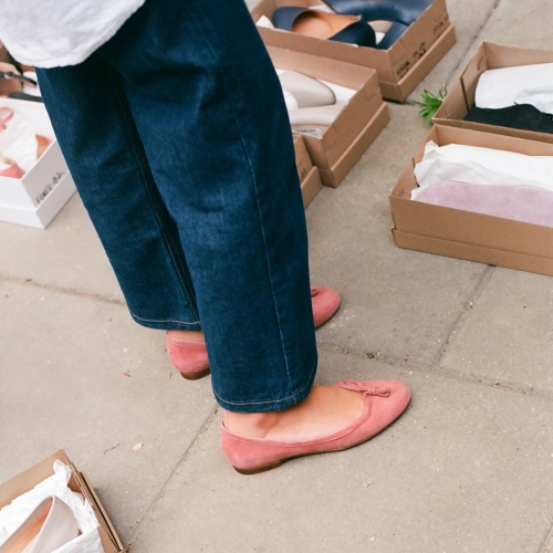 Amuka Ballerina, coral suede | Balagan Studio