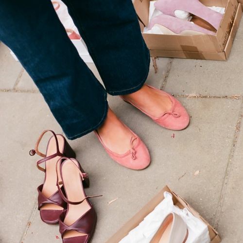 Amuka Ballerina, coral suede | Balagan Studio
