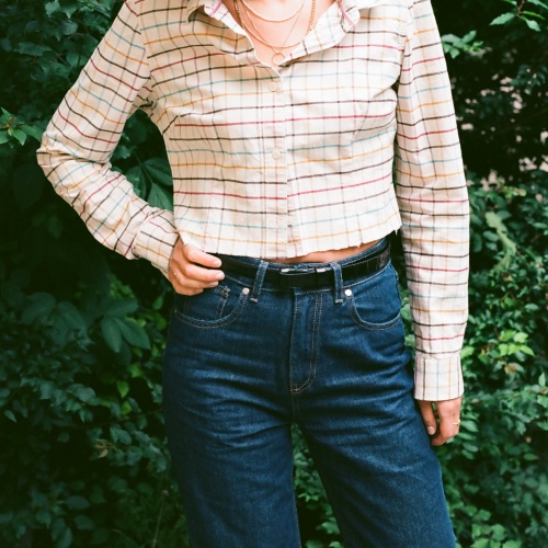 Thin belt without a buckle, black croco | Balagan Studio