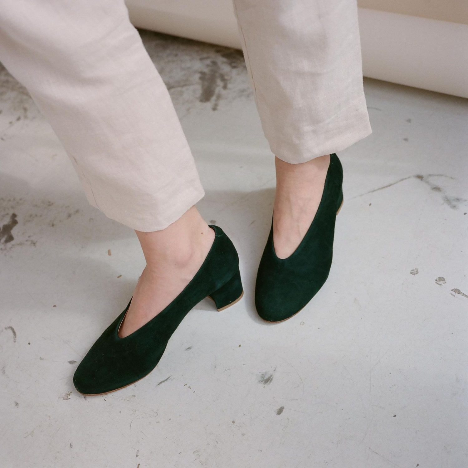  Leilot Heels, green suede-0 