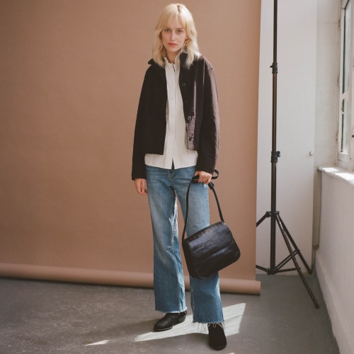 Doar Bag M, black croco | Balagan Studio