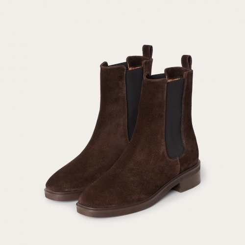 Arava Chelsea Boots, dark chocolate velvet | Balagan Studio