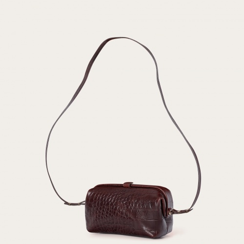 Rofe Bag M, brown croco OUTLET | Balagan Studio