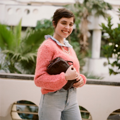 Rofe torebka M, brązowy wzór krokodyla OUTLET | Balagan Studio