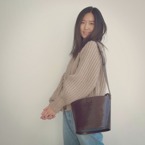 Champagne Bucket Bag M, deep brown | Balagan Studio