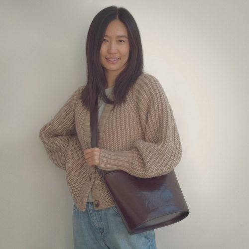 Champagne Bucket Bag M, deep brown | Balagan Studio