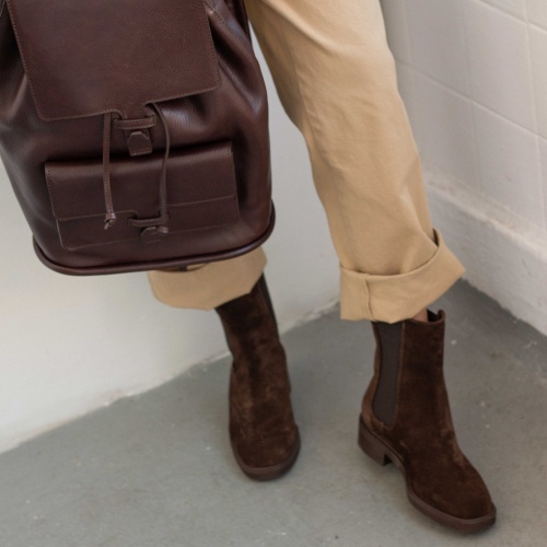 Arava Chelsea Boots, dark chocolate velvet | Balagan Studio