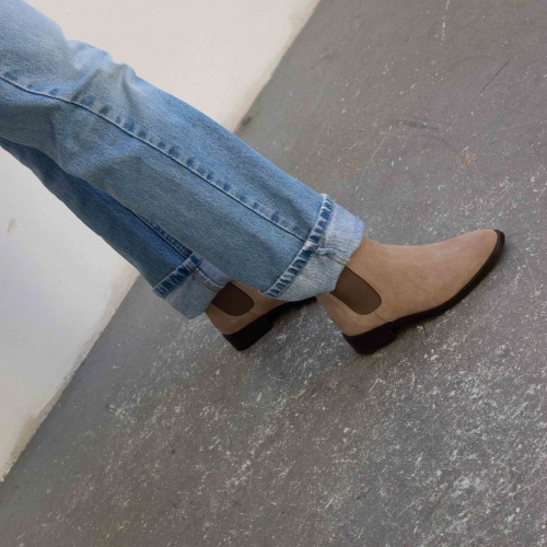 Negew Chelsea Boots, grey velvet | Balagan Studio