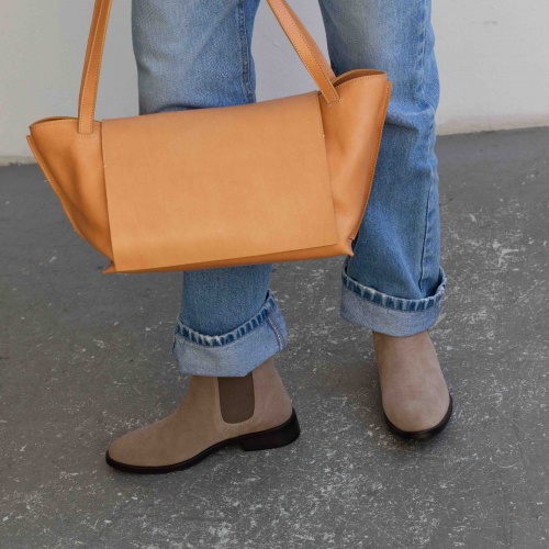 Negew Chelsea Boots, grey velvet | Balagan Studio