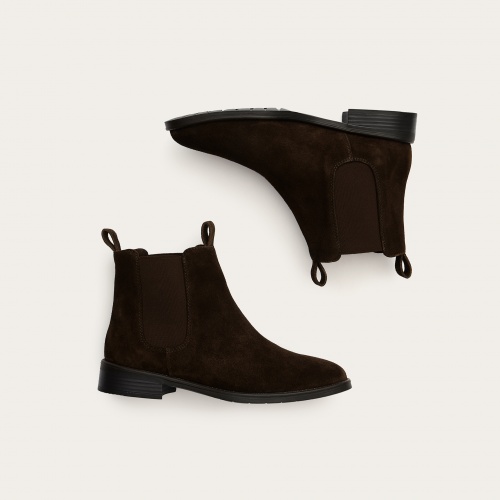 Negew Chelsea Boots, dark chocolate velvet | Balagan Studio