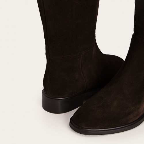 Polo High Boots, dark chocolate velvet | Balagan Studio