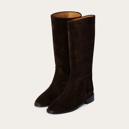 Polo High Boots, dark chocolate velvet | Balagan Studio