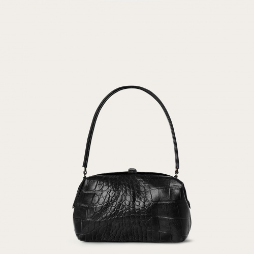 Hug Bag L, black croco