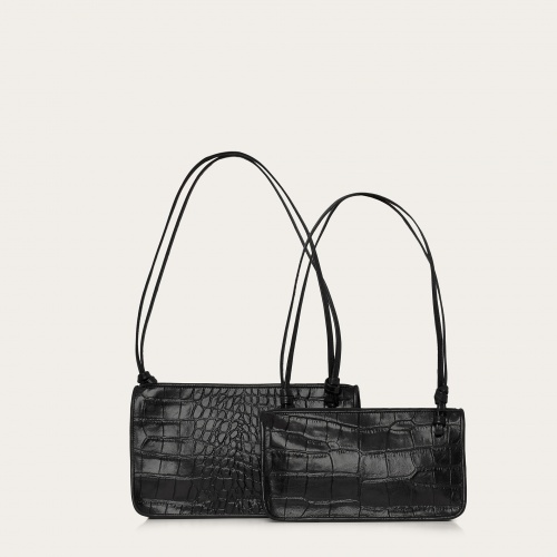 Suzanne Bag S, black croco | Balagan Studio