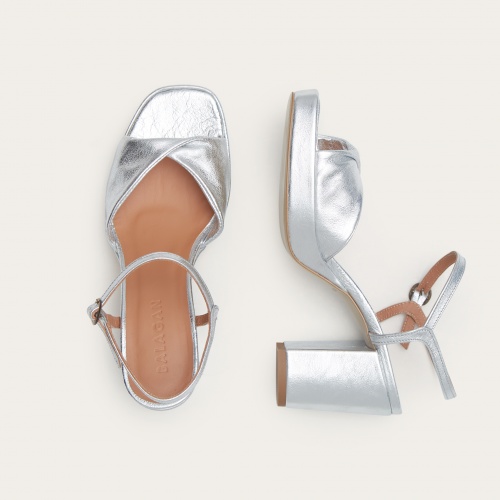 Bianca sandały, srebrny OUTLET | Balagan Studio