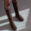  Polo High Boots, dark chocolate velvet-1 