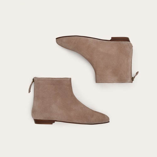 Ringo Boots Flat, grey velvet | Balagan Studio