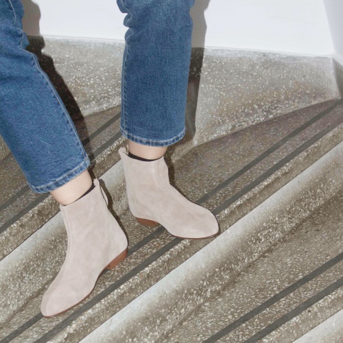 Ringo Boots Flat, grey velvet | Balagan Studio