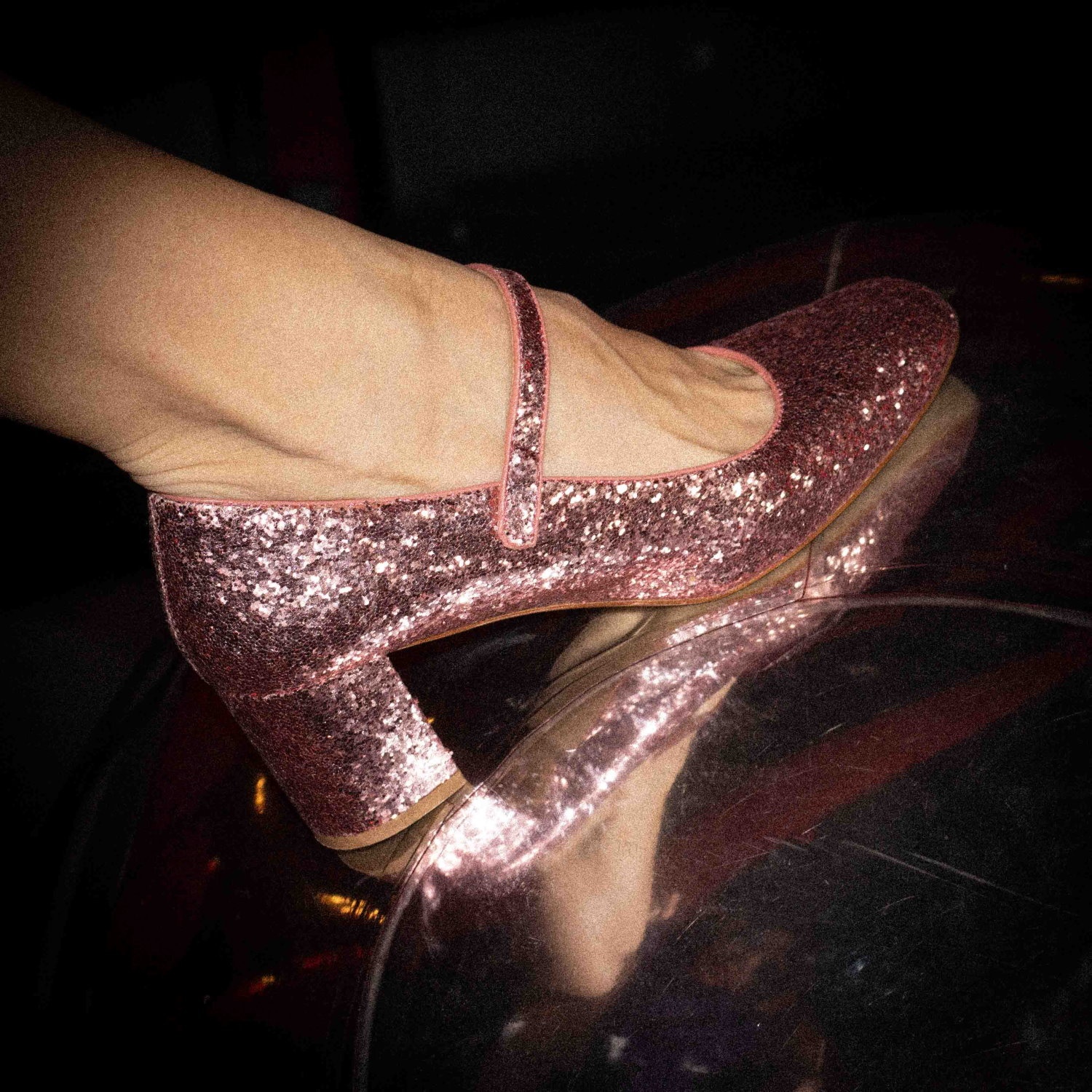  Dora High Heels, pink glitter-6 
